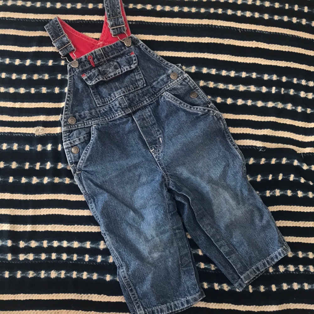 OshKosh denim overalls snap legs carpenter style